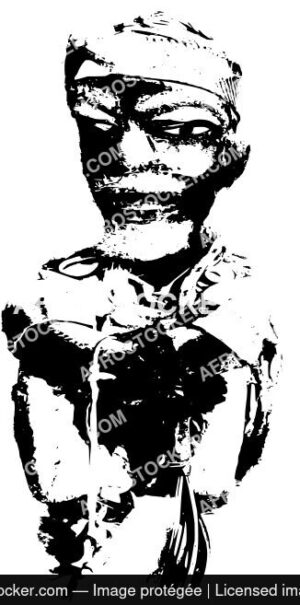 Artisanat vieux sage noir blanc africaine139