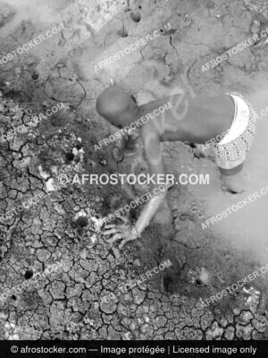 Enfant Africain Vie Rurale — Village Authentique Afrique