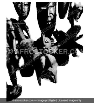 Masques africaine noir blanc64