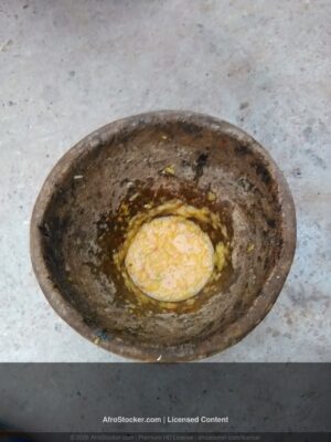 Mortier Africain Ustensile Cuisine — Artisanat Bois Traditionnel