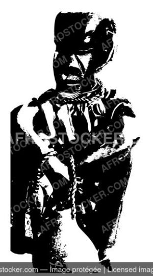 Vieux sage noir blanc africaine26