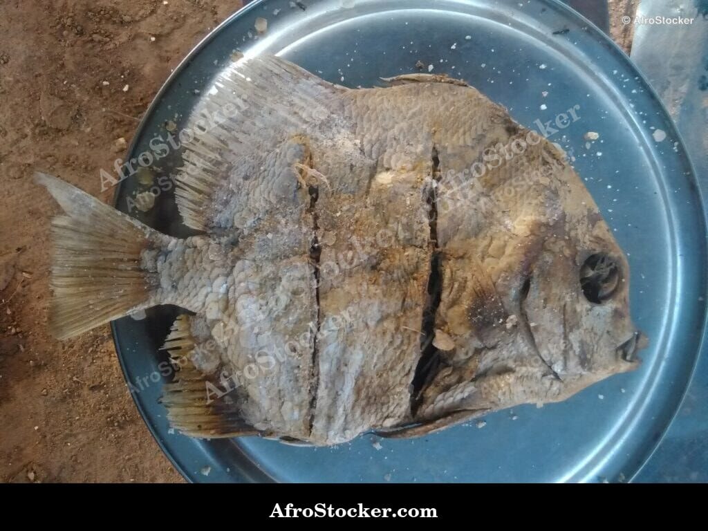 Dried Fish in Basket, African Fishmonger