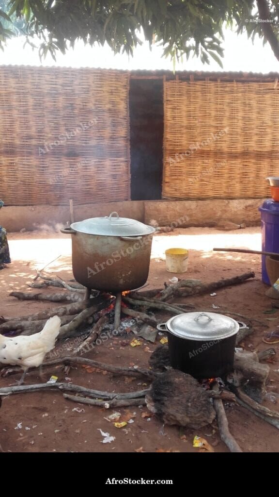 Enamel Pot on African Kitchen Counter