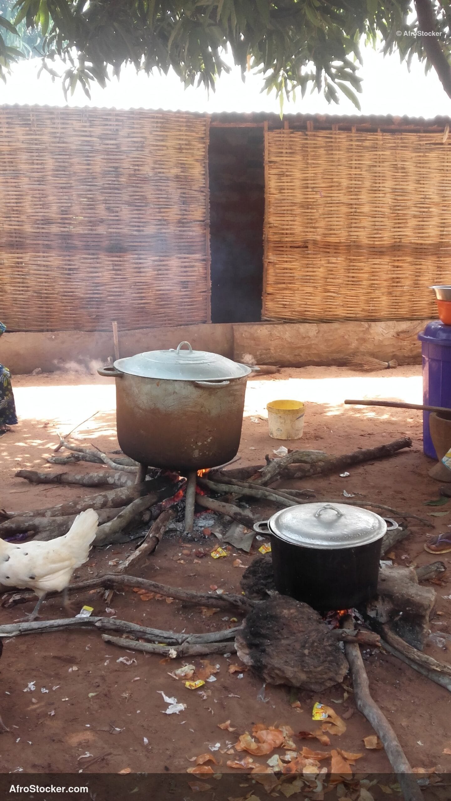 Enamel Pot on African Kitchen Counter