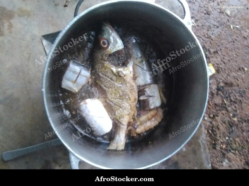 Fish Cooking with Steam, Pot Africa