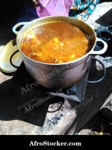 Large African Pot on Wood Fire