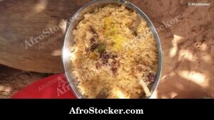 Jollof Rice with Vegetable Side Dish