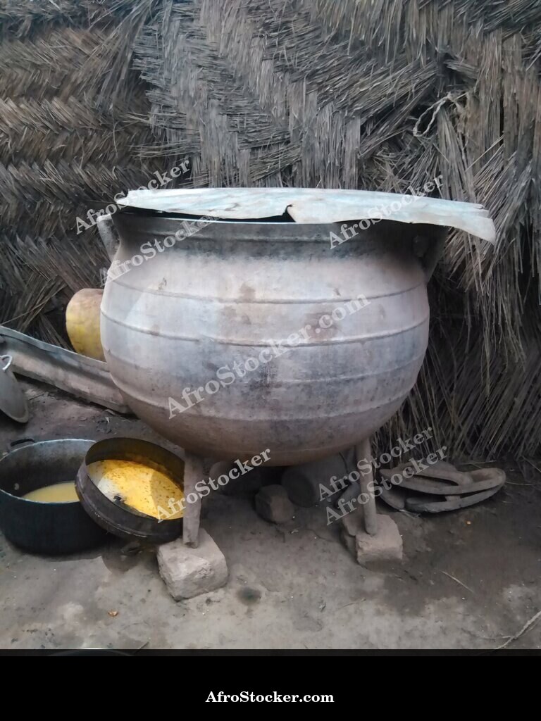 African Copper Cooking Pot, Traditional Kitchen