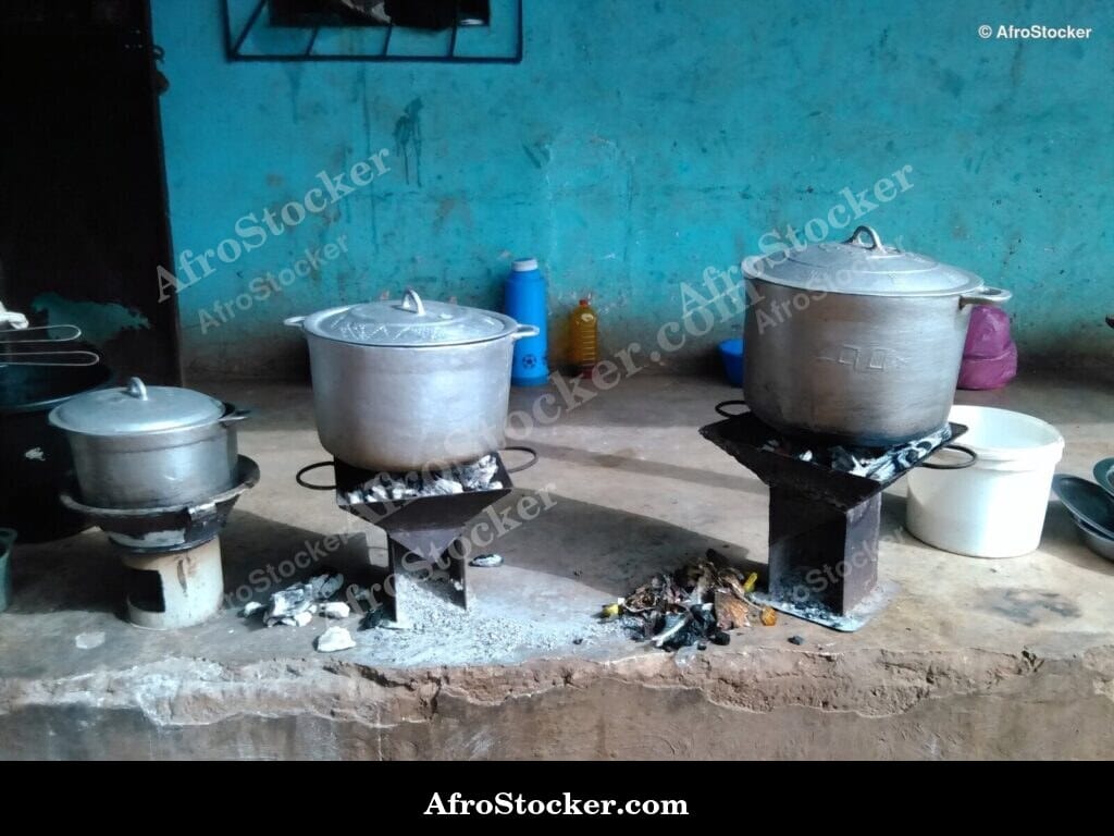 Multiple Pots Over Fire, African Cooking - AfroStocker