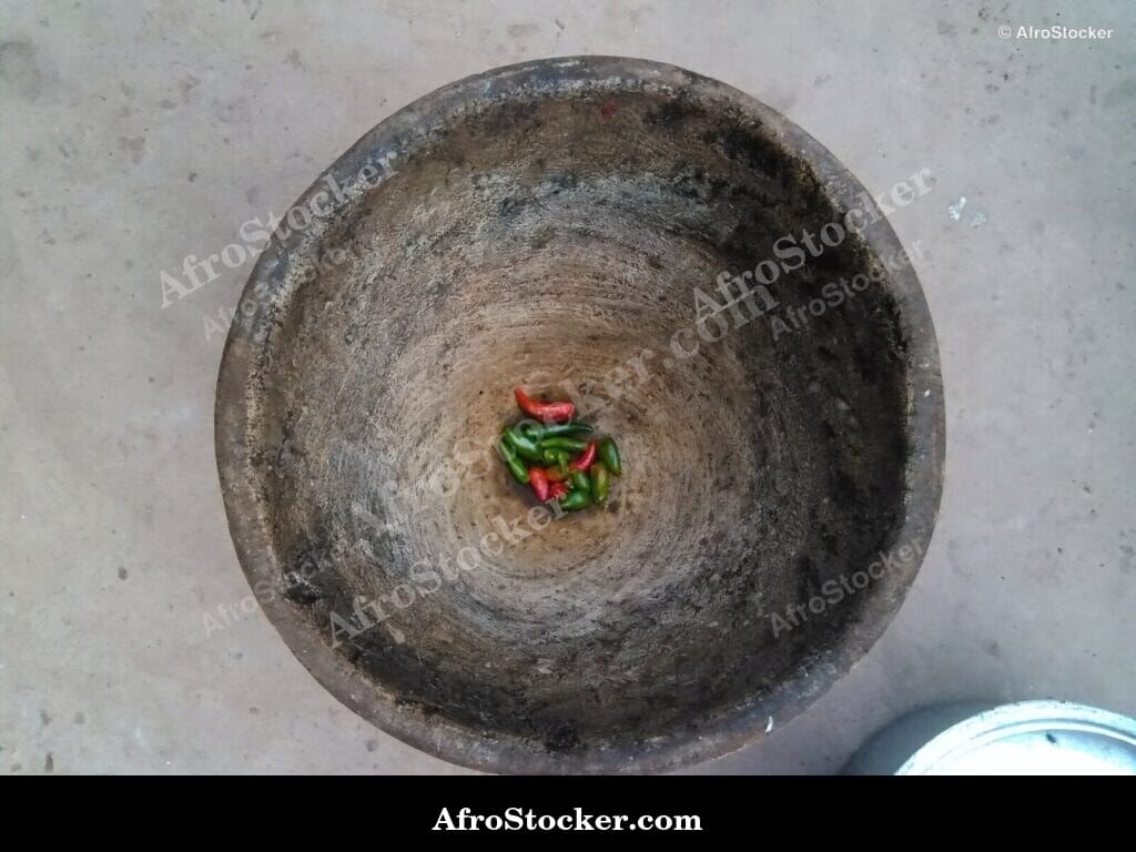 Chili Peppers in African Mortar - AfroStocker