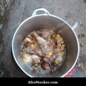 Pot Cooking Over Flames, Rural Africa
