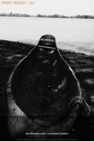 Print Pirogue Bord de Mer — Vie Maritime Africaine
