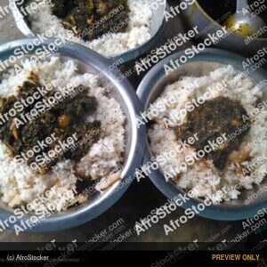 Rice with Sweet Potato Leaf Sauce, Africa - AfroStocker