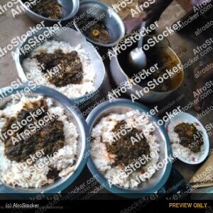 Homemade Rice with Sweet Potato Leaf Sauce - AfroStocker