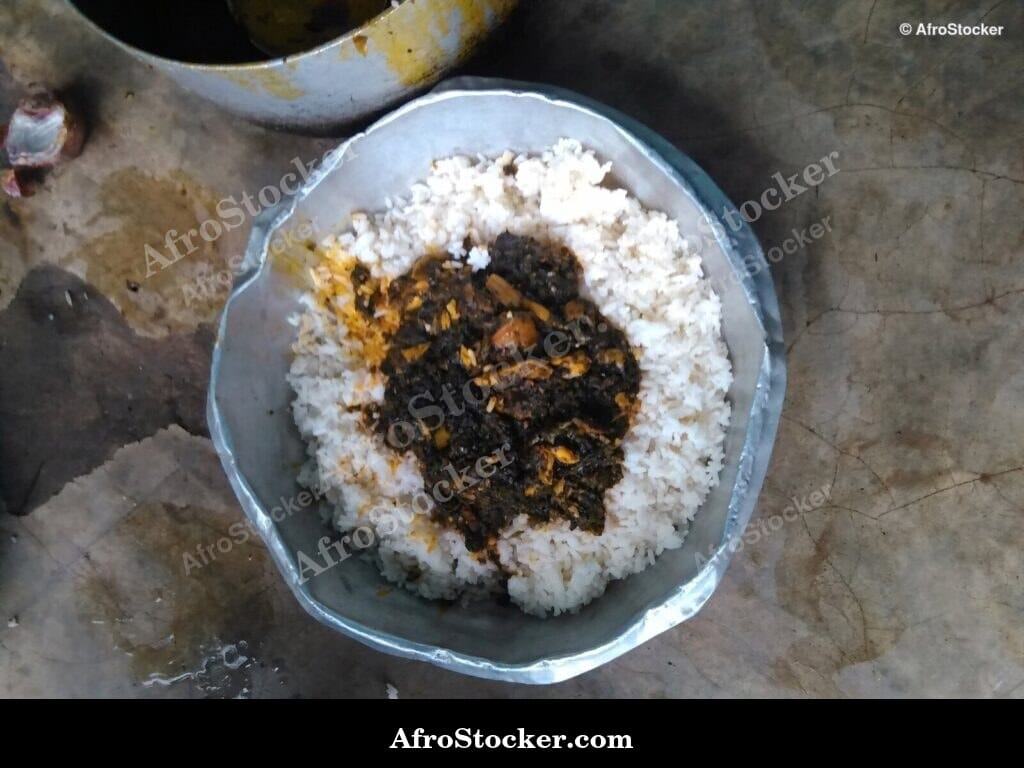Rice with Leaf Sauce, West Africa - AfroStocker