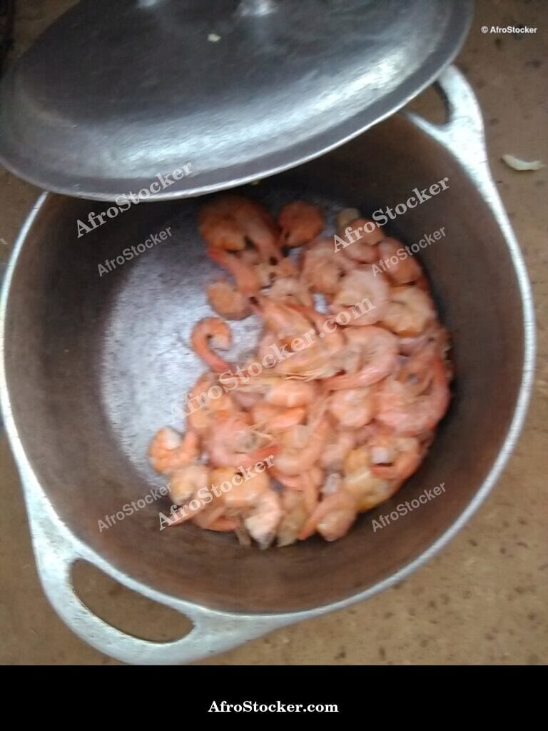 Shrimp Cooking in Clay Pot, Africa