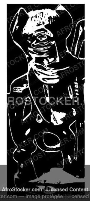 Wall Art B&W - Masque Africain en Bois — Artisanat Traditionnel Wall Art B&W Masque Africain en Bois — Artisanat Traditionnel