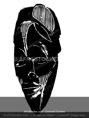Wall Art B&W - Masque Art Africain — Expression Culturelle Traditionnelle Wall Art B&W Masque Art Africain — Expression Culturelle Traditionnelle