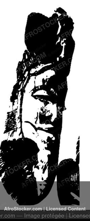 Wall Art B&W - Masque Africain Noir et Blanc — Portrait Artistique Wall Art B&W Masque Africain Noir et Blanc — Portrait Artistique