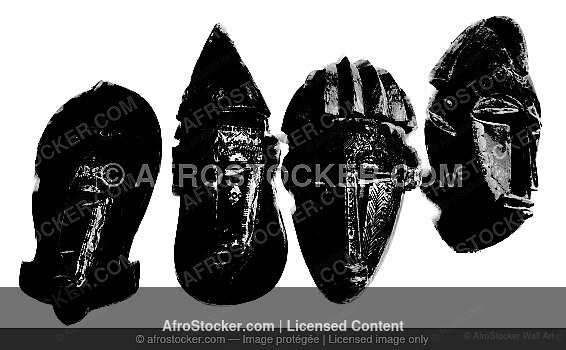 Wall Art B&W - Masque Cérémoniel Africain — Patrimoine Culturel Wall Art B&W Masque Cérémoniel Africain — Patrimoine Culturel