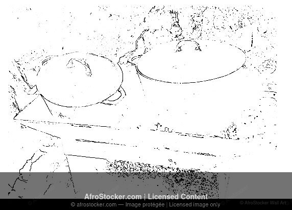 Wall Art B&W - Masque Africain en Bois — Artisanat Traditionnel Wall Art B&W Masque Africain en Bois — Artisanat Traditionnel