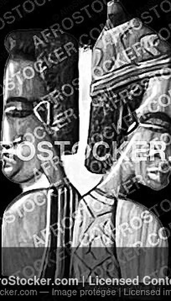 Wall Art B&W - Masque Africain Noir et Blanc — Portrait Artistique Wall Art B&W Masque Africain Noir et Blanc — Portrait Artistique