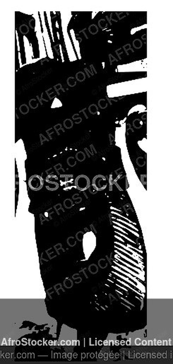 Wall Art B&W - Masque Africain en Bois — Artisanat Traditionnel Wall Art B&W Masque Africain en Bois — Artisanat Traditionnel