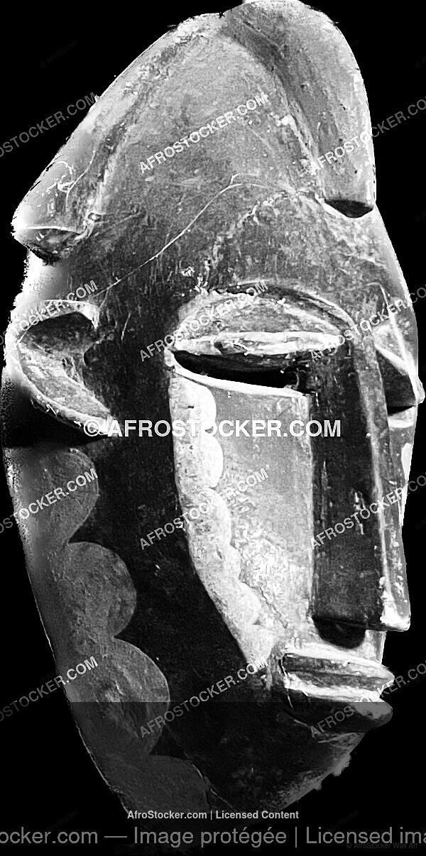 Wall Art B&W - Masque Africain Traditionnel — Art Sculptal Afrique Wall Art B&W Masque Africain Traditionnel — Art Sculptal Afrique