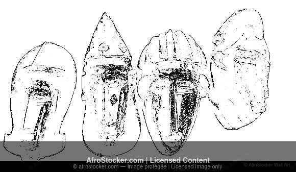 Wall Art B&W - Masques Africains HD — Patrimoine Artistique Wall Art B&W Masques Africains HD — Patrimoine Artistique