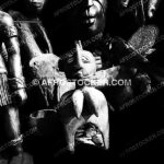 Wall Art B&W Masques Africains — Collection Art Traditionnel