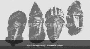 Wall Art Gold - Masque Africain Sculpte — Art Ancestral Afrique de l'Ouest Wall Art Gold Masque Africain Sculpte — Art Ancestral Afrique de l'Ouest