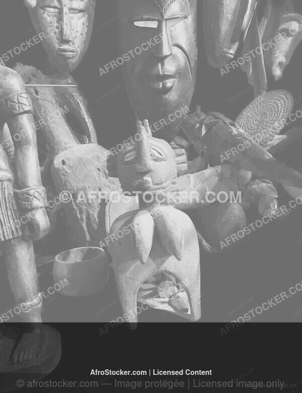 Wall Art Gold Masques Africains — Collection Art Traditionnel