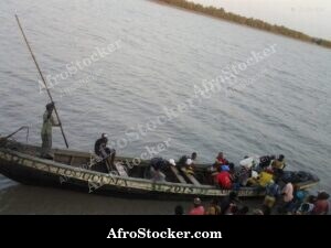 Village Canoe Passenger West Africa