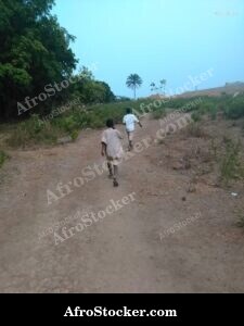 School Morning African Village