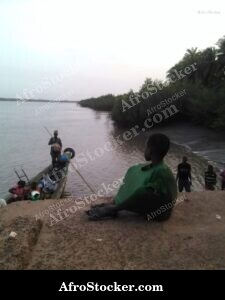 Child Sitting Port West Africa