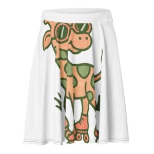 Skater Skirt Groovy Giraffe on Roller Skates with Round Shades-Original