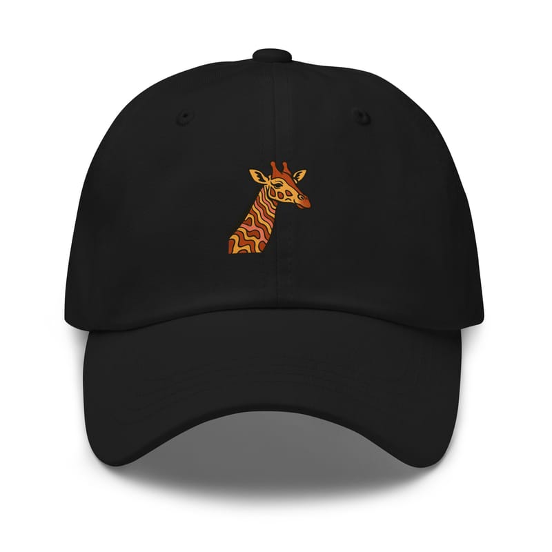 Dad hat Psychedelic 70s Giraffe with Wavy Warm Stripes-Original