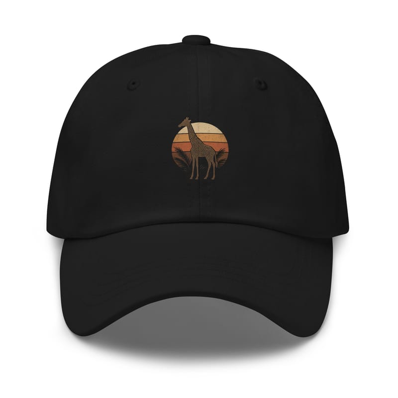 Dad hat Retro Sunset Giraffe Silhouette Tee-Original