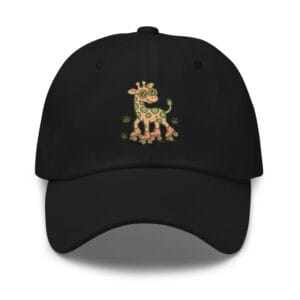 Dad hat Vintage Giraffe with Sunglasses & Suitcase Retro Sunset-Original