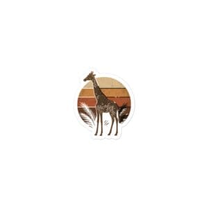 Bubble-free stickers Retro Sunset Giraffe Silhouette Tee-Original