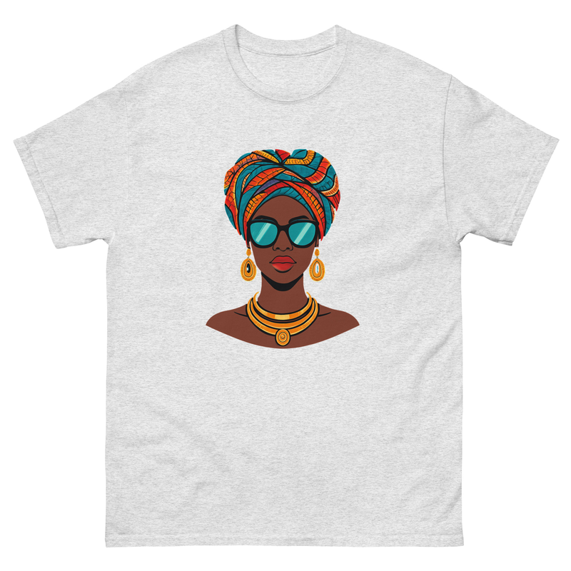 Unisex classic tee Elegant African Queen in Vibrant Wax Headwrap-Original