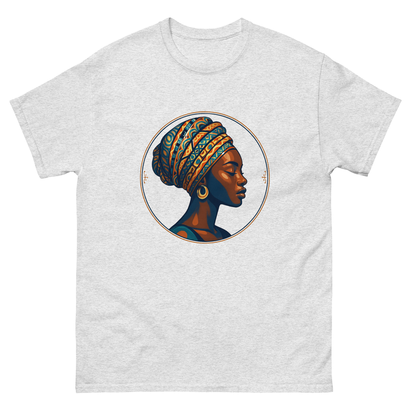 Unisex classic tee Regal African Woman in Patterned Wax Turban-Original