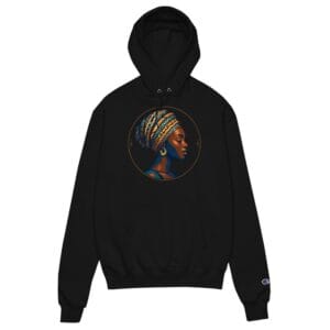 Unisex Champion hoodie Regal African Woman in Patterned Wax Turban-Original