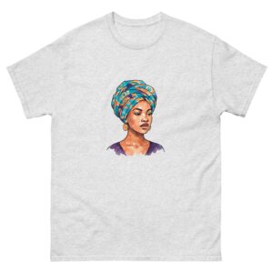 Unisex classic tee Regal Woman in Turquoise & Coral Wax Turban-Original