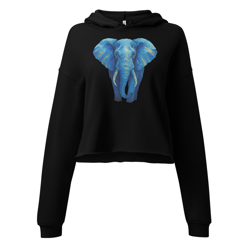 Crop Hoodie Elegant African Queen in Vibrant Wax Headwrap-Original