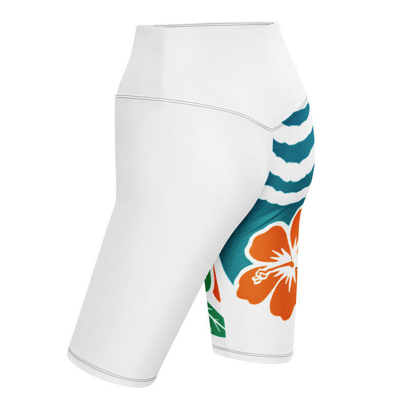 Biker Shorts Tropical Silhouette with Dynamic Braids & Flowers-Original