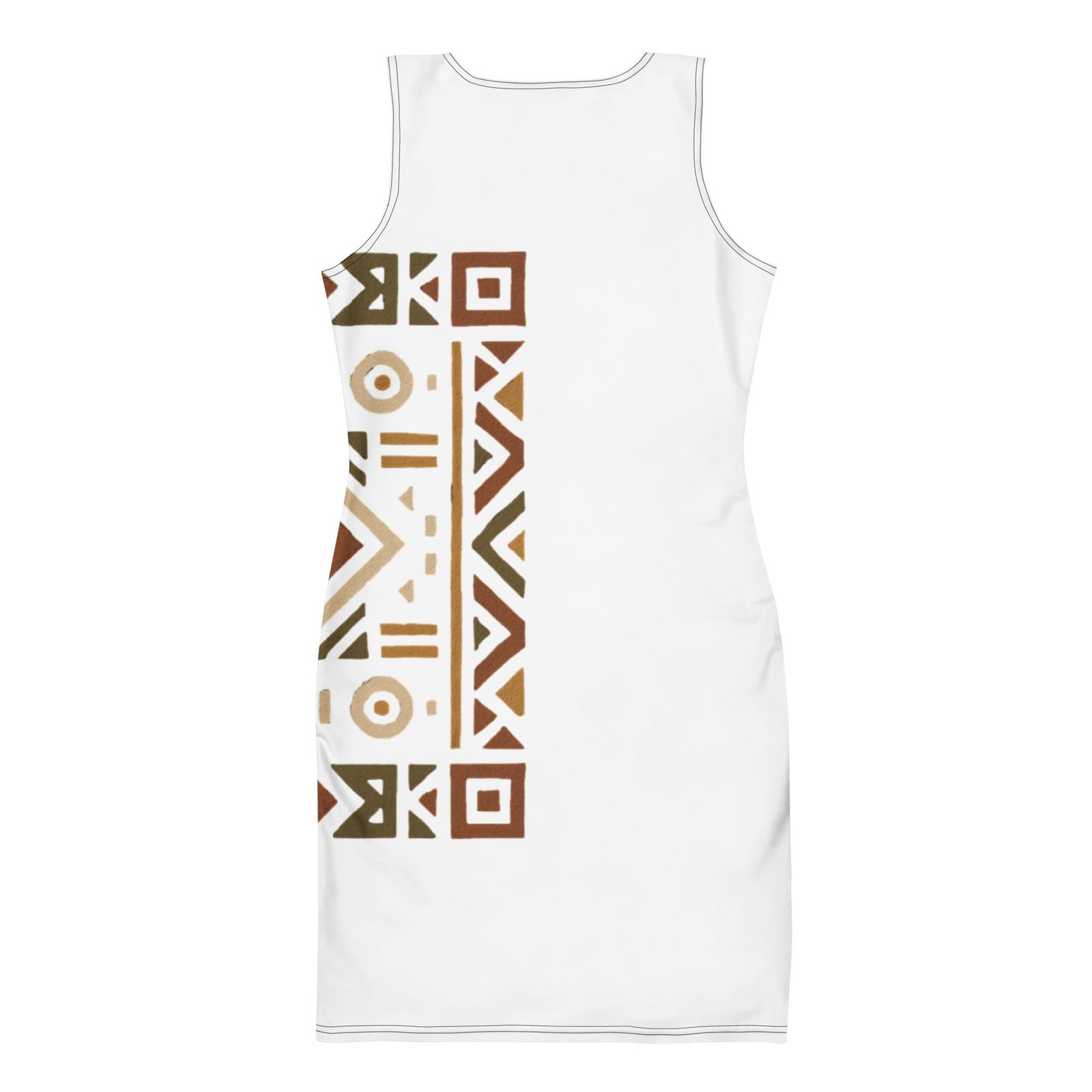Bodycon dress Bold African Geometric Harmony in Earthy Tones-Original - Image 2