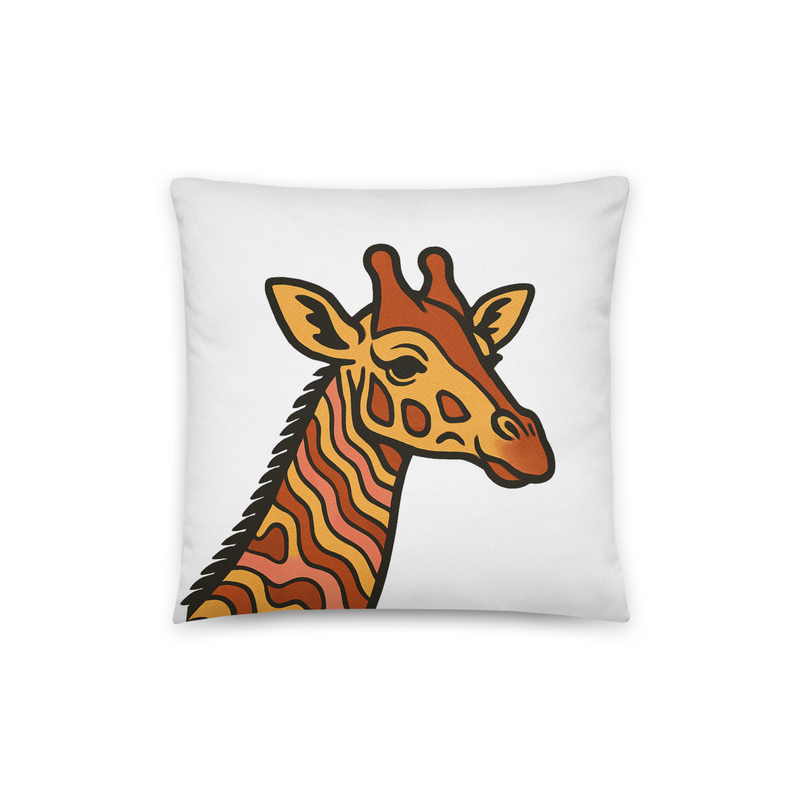 Cotton pillow Psychedelic 70s Giraffe with Wavy Warm Stripes-Original