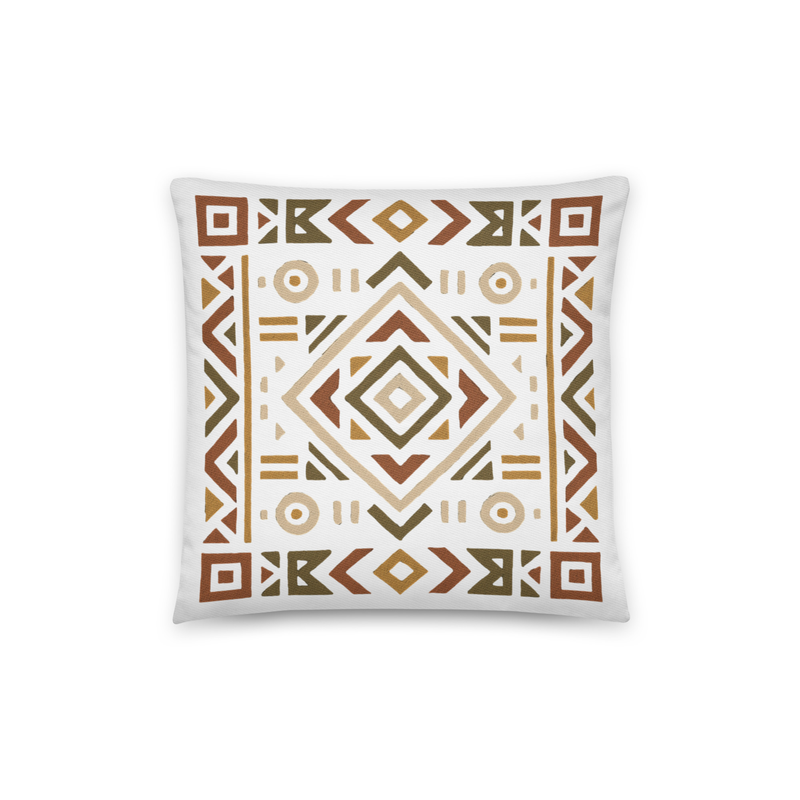 Cotton pillow Bold African Geometric Harmony in Earthy Tones-Original
