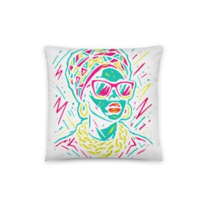 Cotton pillow Neon Queen_ Vibrant Afro Streetwear Glow-Original